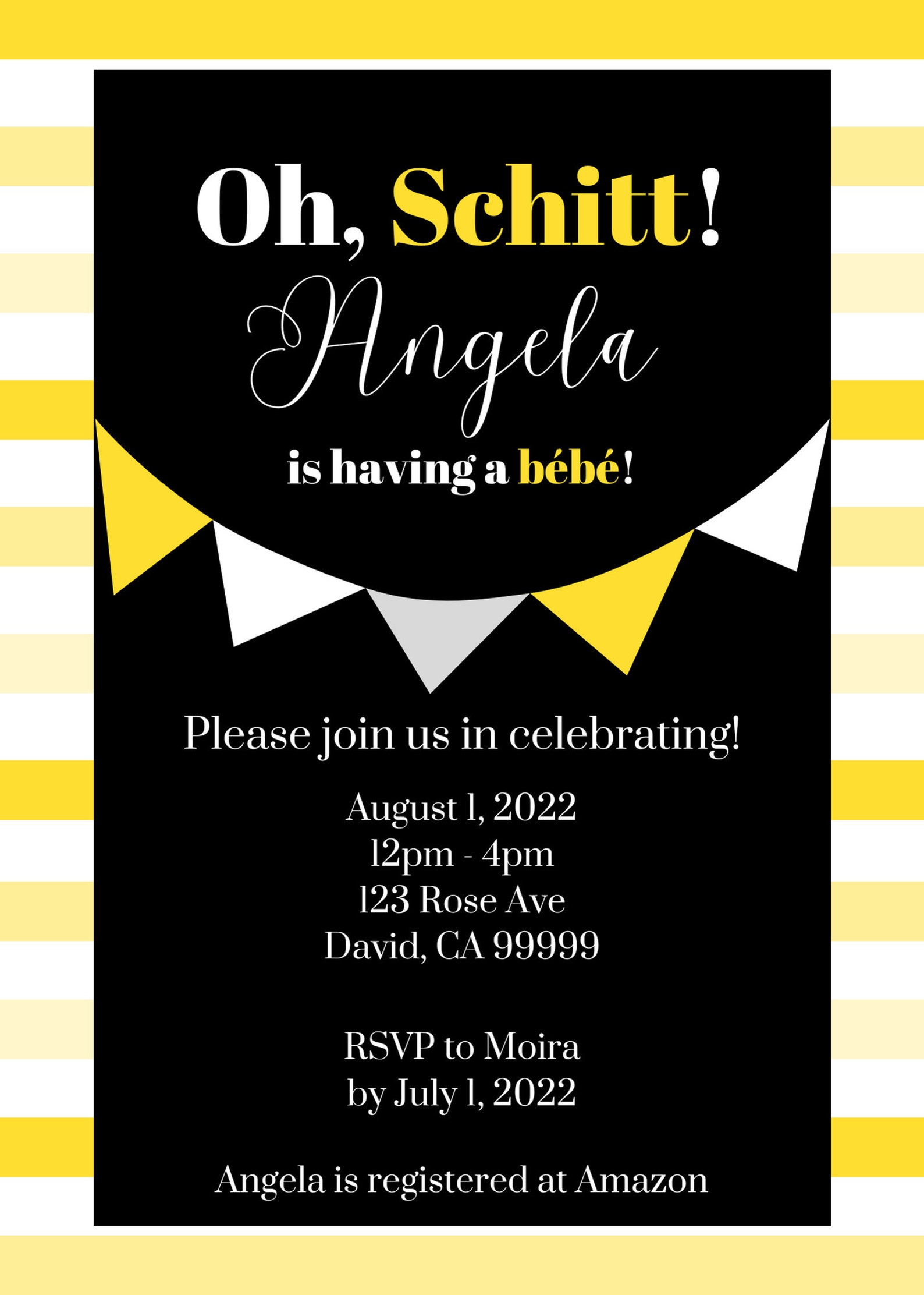 Schitt's Creek Themed Baby Shower Invite Customizable Download Etsy