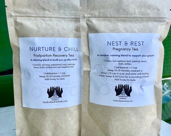 New Parent Tea Bundle | New Mama Tea | Pregnancy Tea| Postpartum Tea | Red Raspberry Leaf