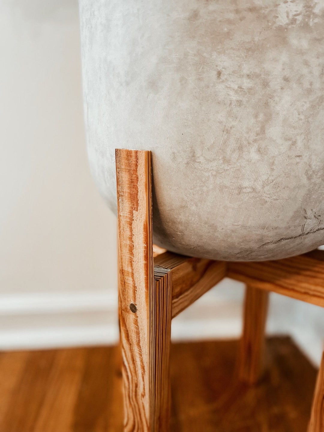 Mid Century Modern Plant Stand Indoor Reclaimed Wood Planter 10 and 12 ...
