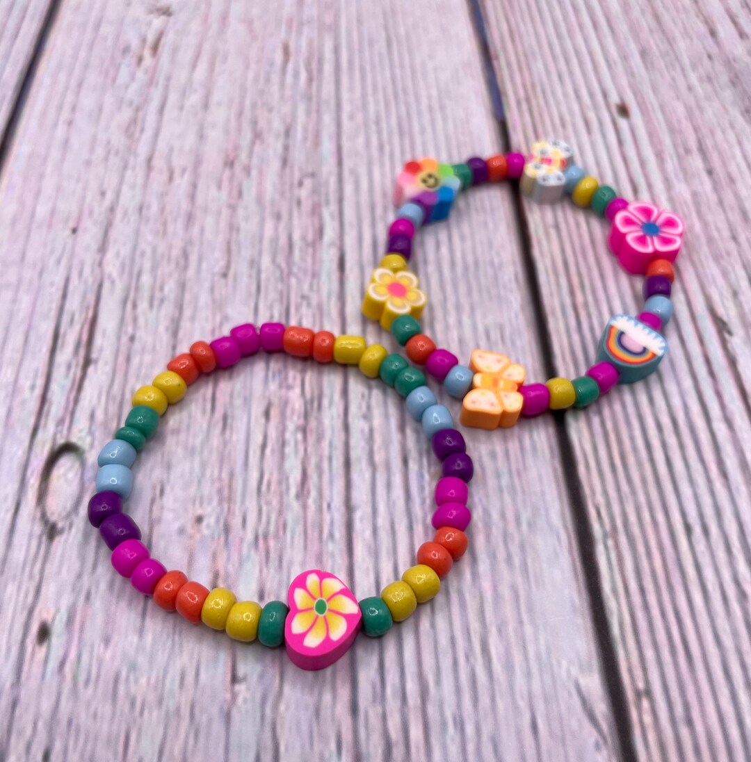 Custom Kids Charm Bracelet. Kids Bracelet. Daisy Bracelet. Pony Beads ...