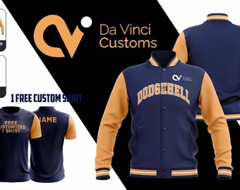 Personalized Satin Bomber Varsity Jacket | Custom Name And Logo Letterman Jacket | Matching Team Jackets for Men, Women & Kids
