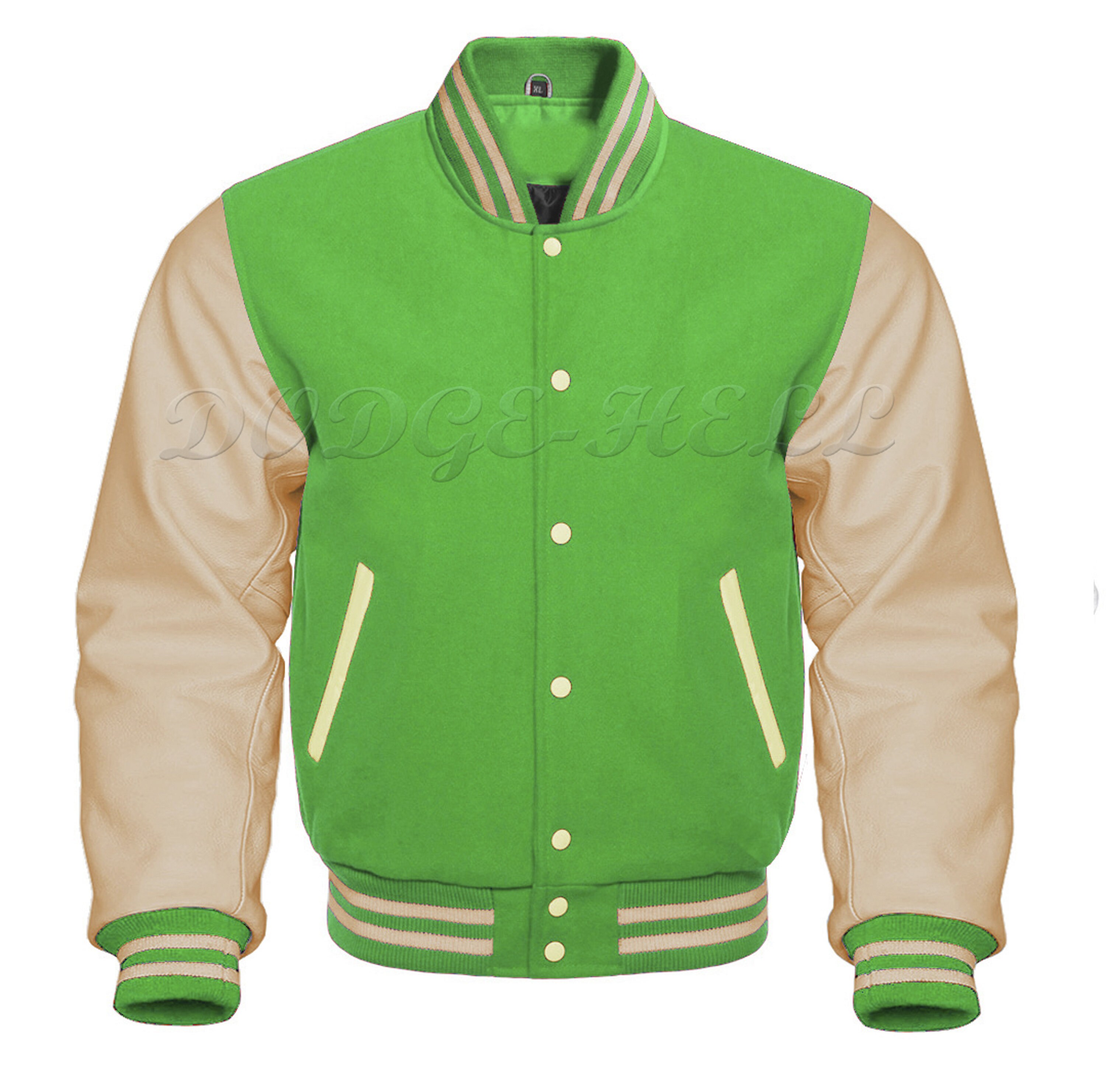 Letterman Baseball Varsity Jacket Cream Sleeves Etsy