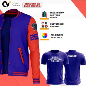 Custom Kids Varsity Jacket, Kids Sports Jacket, Name Varsity, Number Varsity, Personalised Unisex Varsity, Kids Baseball Jacket, Name Jacket