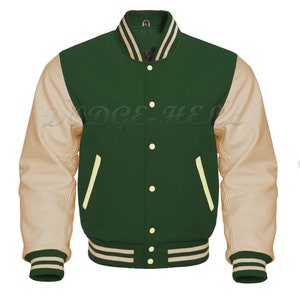 Letterman Baseball Varsity Jacket Cream Sleeves - Etsy
