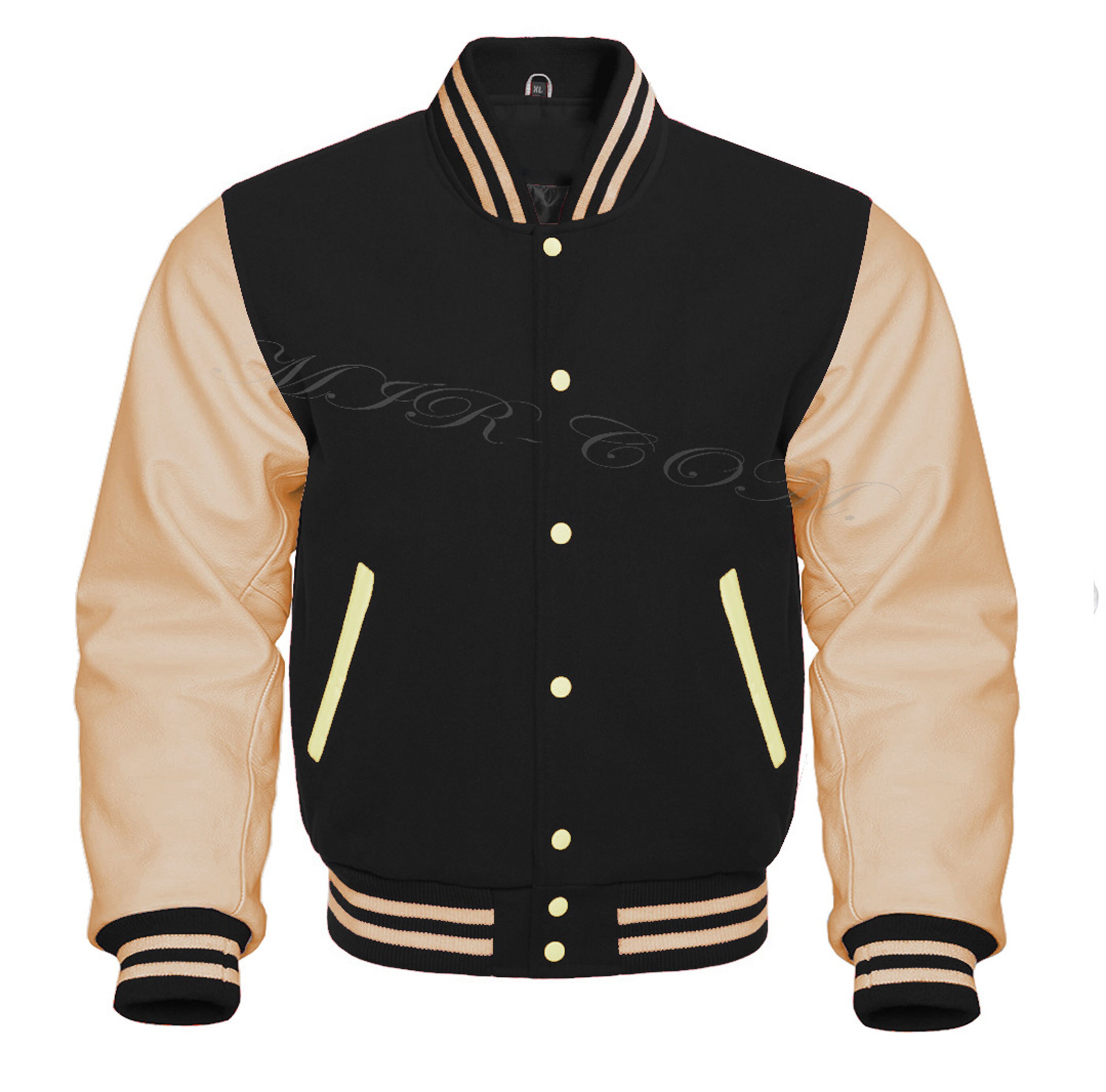Letterman Baseball Varsity Jacket Cream Sleeves Etsy
