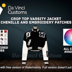 Custom Crop Top, Women Cropped Varsity Jacket, Crop top,  Letterman jacket with Custom Chenille patches, Basketball team jackets