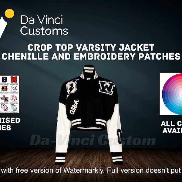 Benutzerdefinierte Crop Top, Frauen Cropped Varsity Jacke, Crop Top, Letterman Jacke mit benutzerdefinierten Chenille Patches, Basketball Team Jacken