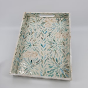 Handmade mother of pearl tray 42 x 30 cm