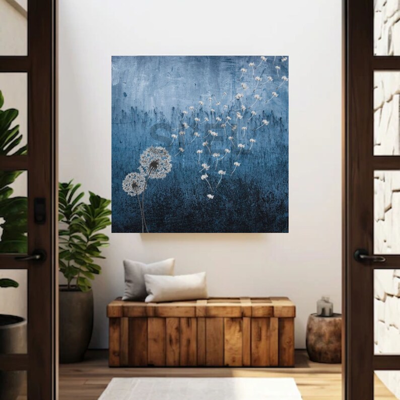 Dandelion Wall Art, White Dandelion Wall Art, Dandelion Wall Decor