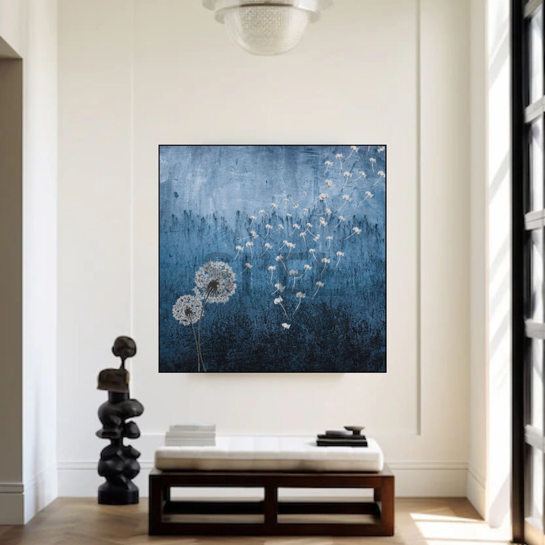 Dandelion Wall Art, White Dandelion Wall Art, Dandelion Wall Decor