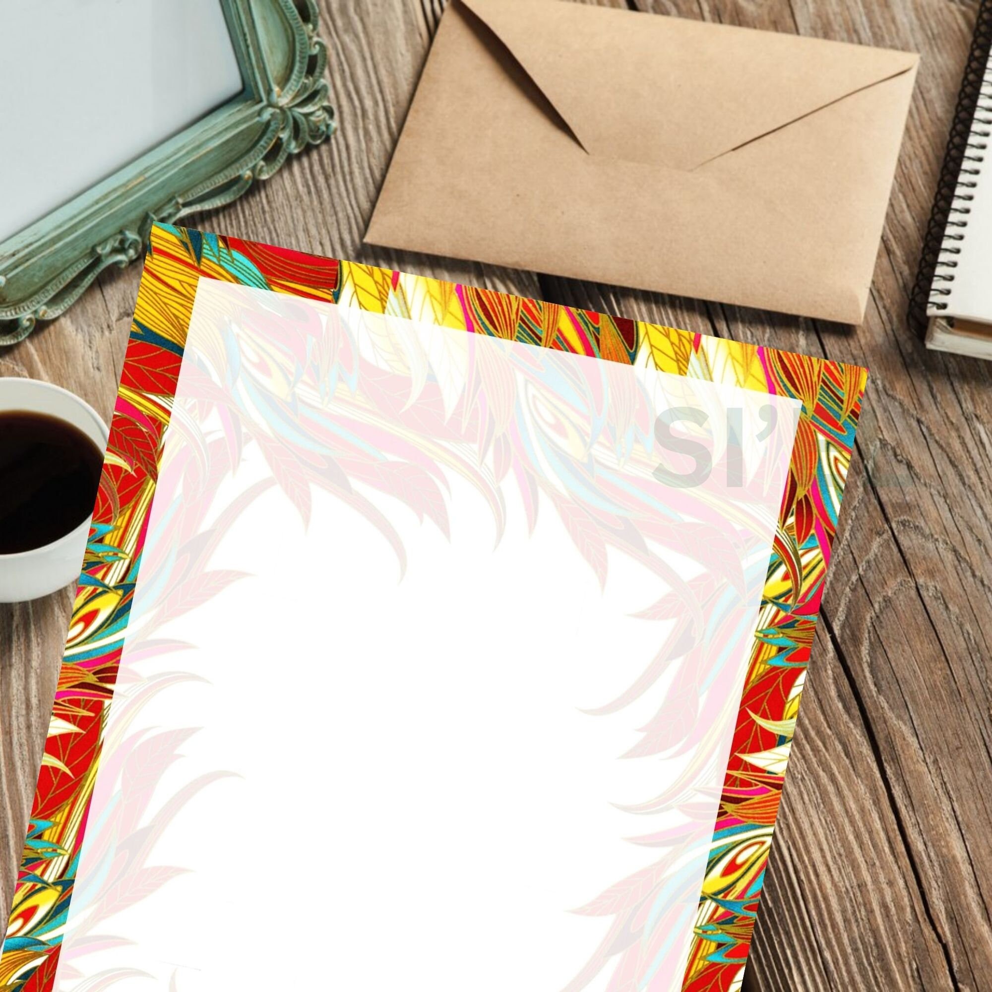 Boho Stationery, Digital, Letter Writing Paper, Printable, Lined ...