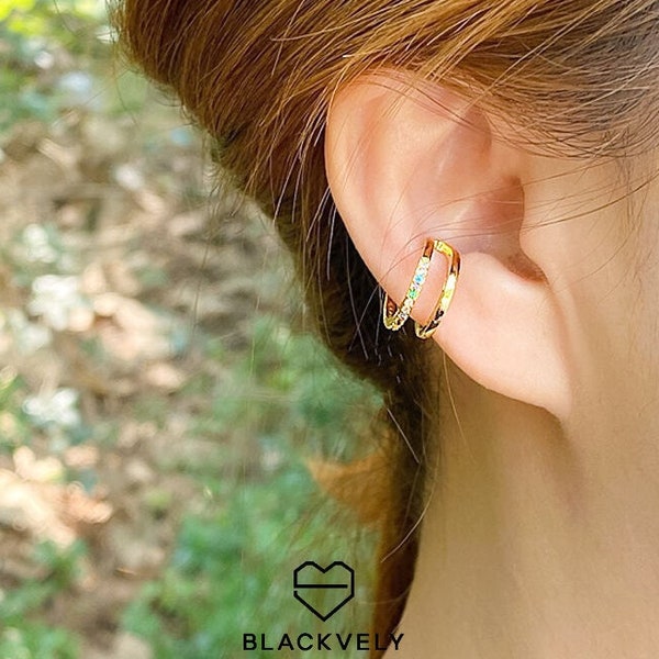 Korean Ear Cuffs, Adjustable Ear Cuffs, Kpop Style Earrings, Korean Handcraft, Korean Style Jewelry, Non-pierced Earrings, Made in Korea