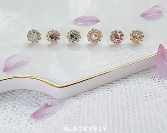 Korean Stud, Korean Piercing Pushback, Kpop Style Earrings, Korean Handcraft, Korean Style Jewelry, Titanium Alloy Pearl, Made in Korea