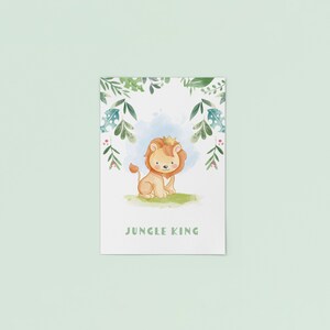 Póster de león, Póster de la jungla infantil, León bebé, Decoración de la habitación, Póster para niños, Idea de regalo, Regalo de nacimiento, Impresión de la habitación del niño