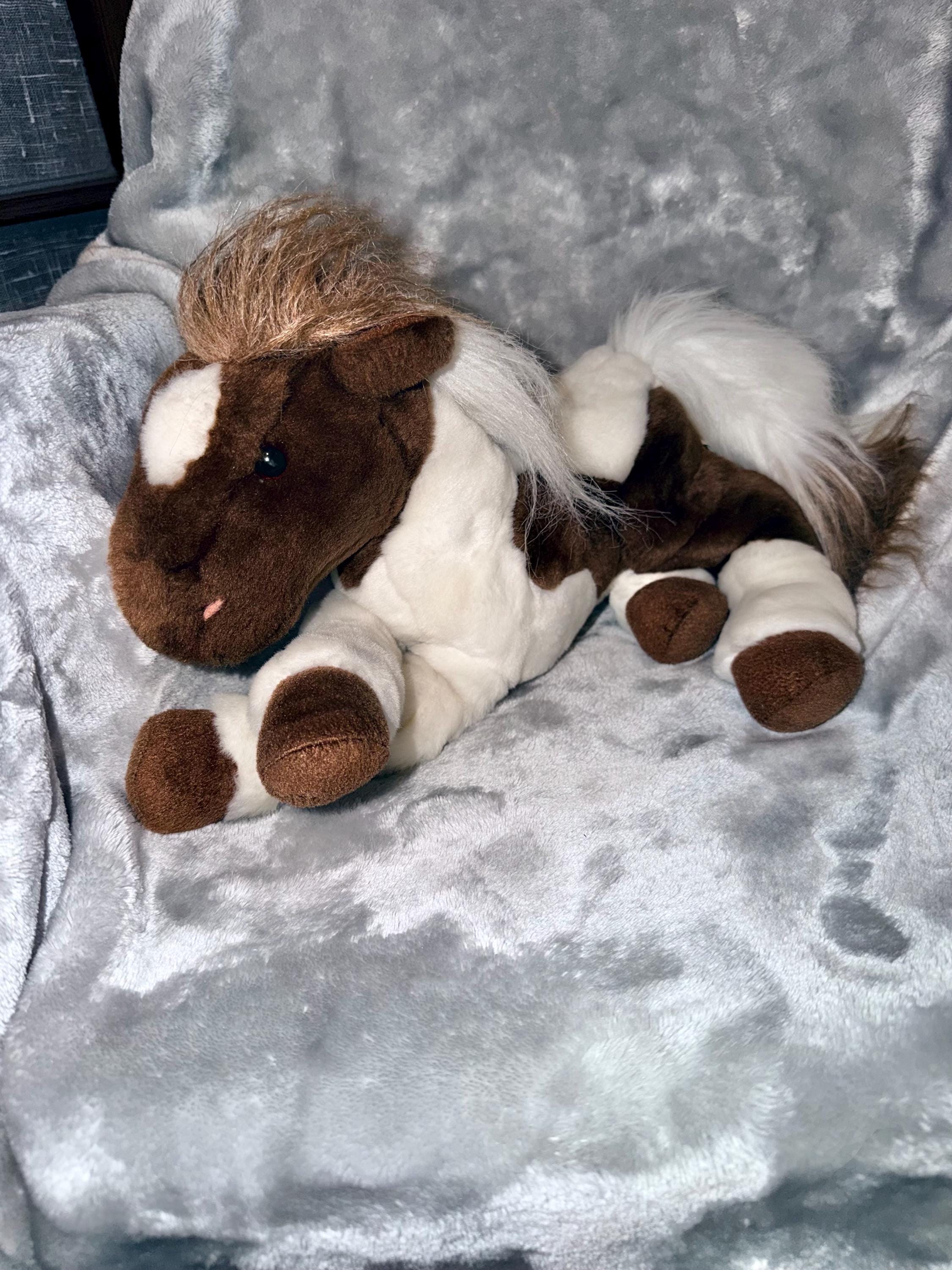 vintage plush horse Vintage 2001 Commonwealth PINTO Brown White Horse 14" Stuffed Animal Plush 