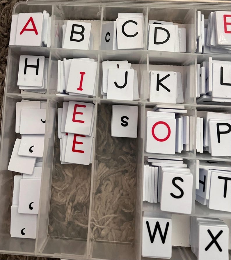 Primary Concepts Educational Alphabet Tiles & Holder Case Lot of 388 ...