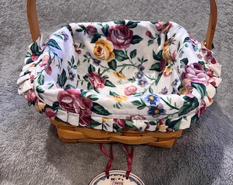 Longaberger Basket Happy Mother’s Day Garden Splendor Liner And Plastic Liner