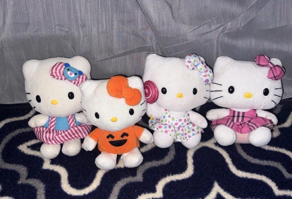 Hello Kitty Plush Lot Ty Sanrio2009 2010 2012 2013 Tartan Pumpkin