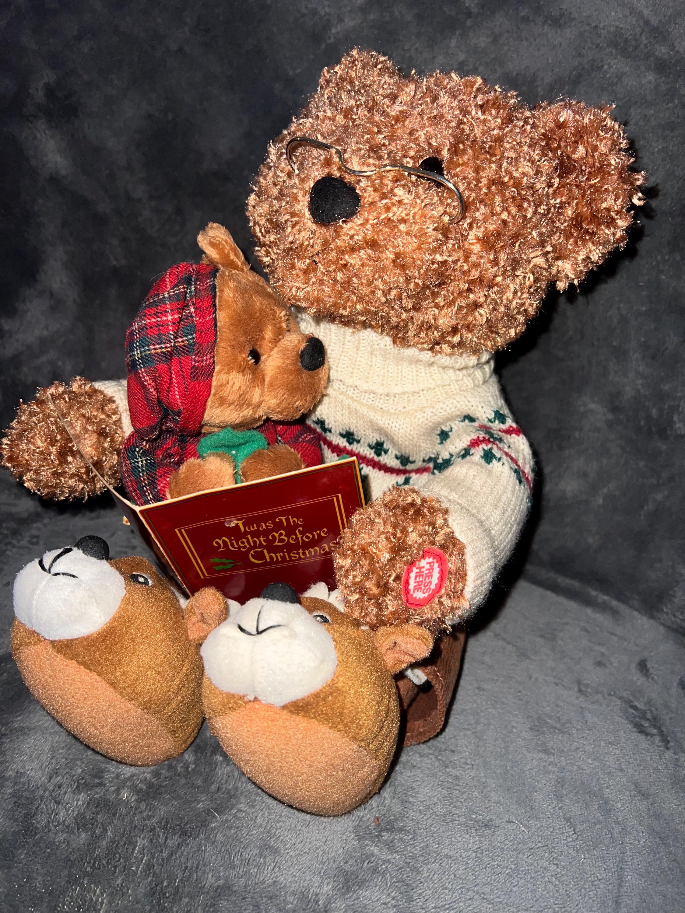 Animated Plush Story Telling Bear Twas the Night Before Christmas