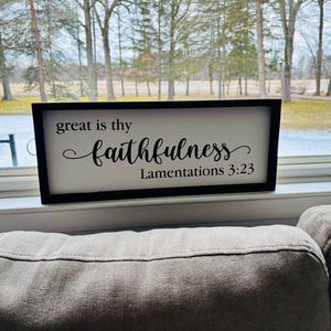 Great is Thy Faithfulness Sign, Lamentations 3:23 Sign, Scripture Sign, KJV Scripture Sign, Christian Decor, Christian Wall Sign, Verse Sign