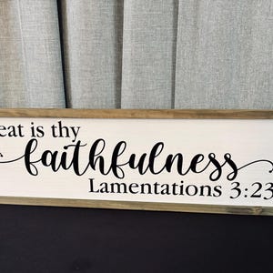 Great is Thy Faithfulness Sign, Lamentations 3:23 Sign, Scripture Sign, KJV Scripture Sign, Christian Decor, Christian Wall Sign, Verse Sign