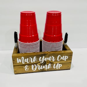 Double Plastic Cup Holder Large Plastic Cup Holder Gift for Mom Mark Your Cup and Drink Up Cup Caddy Housewarming Gift for Party Cup Holder