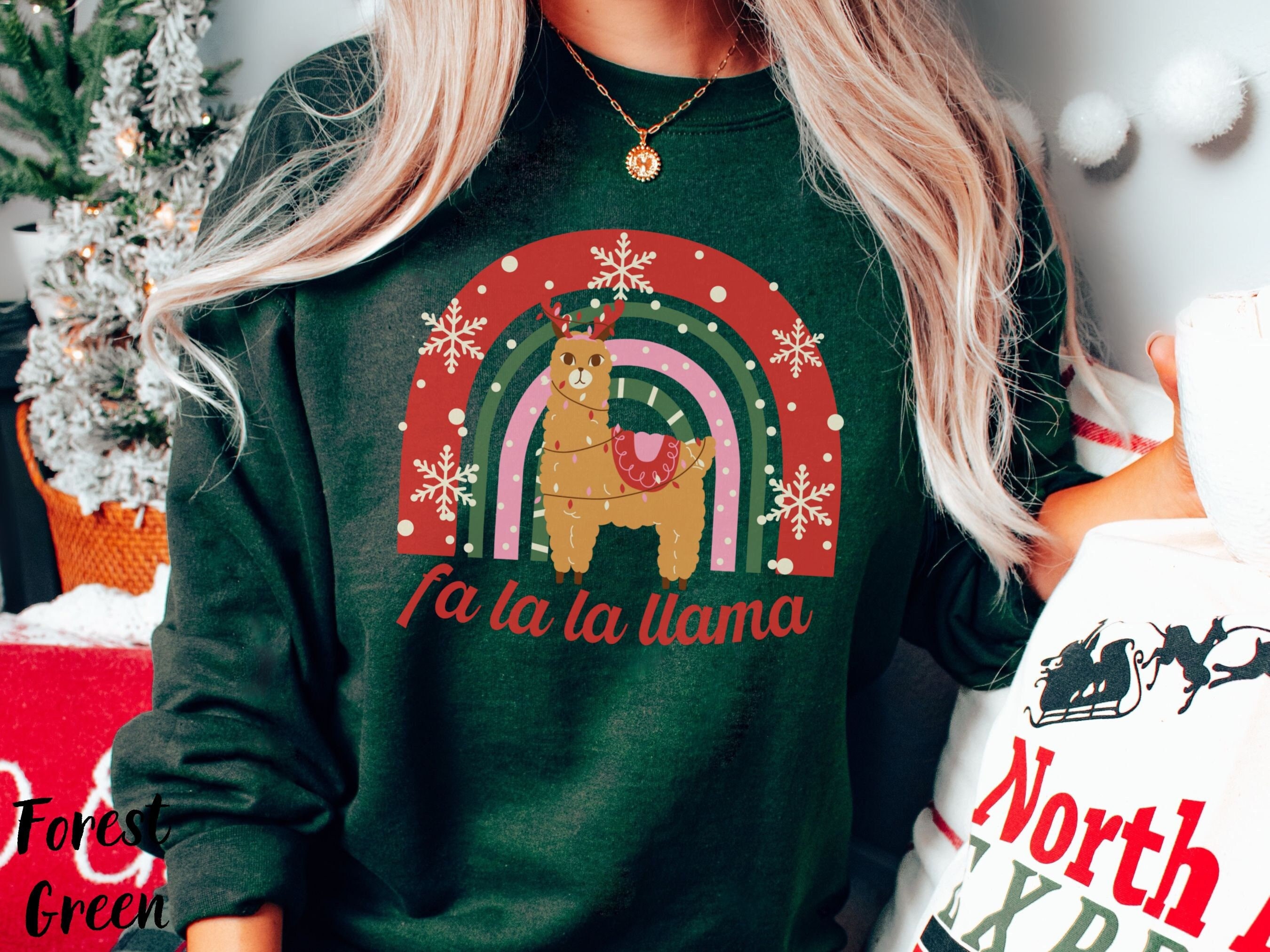 Llama Christmas Funny Christmas Sweater Christmas Sweatshirt Ugly Christmas Sweater Vintage Christmas Sweater Cute Christmas Sweater Etsy