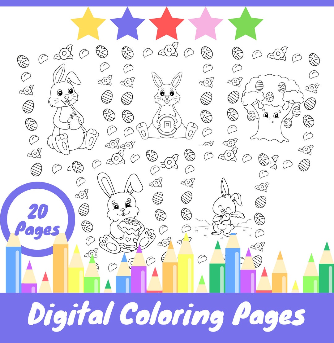 Easter Coloring Pages, Bunny Coloring Pages for Kids, Easter Printable ...