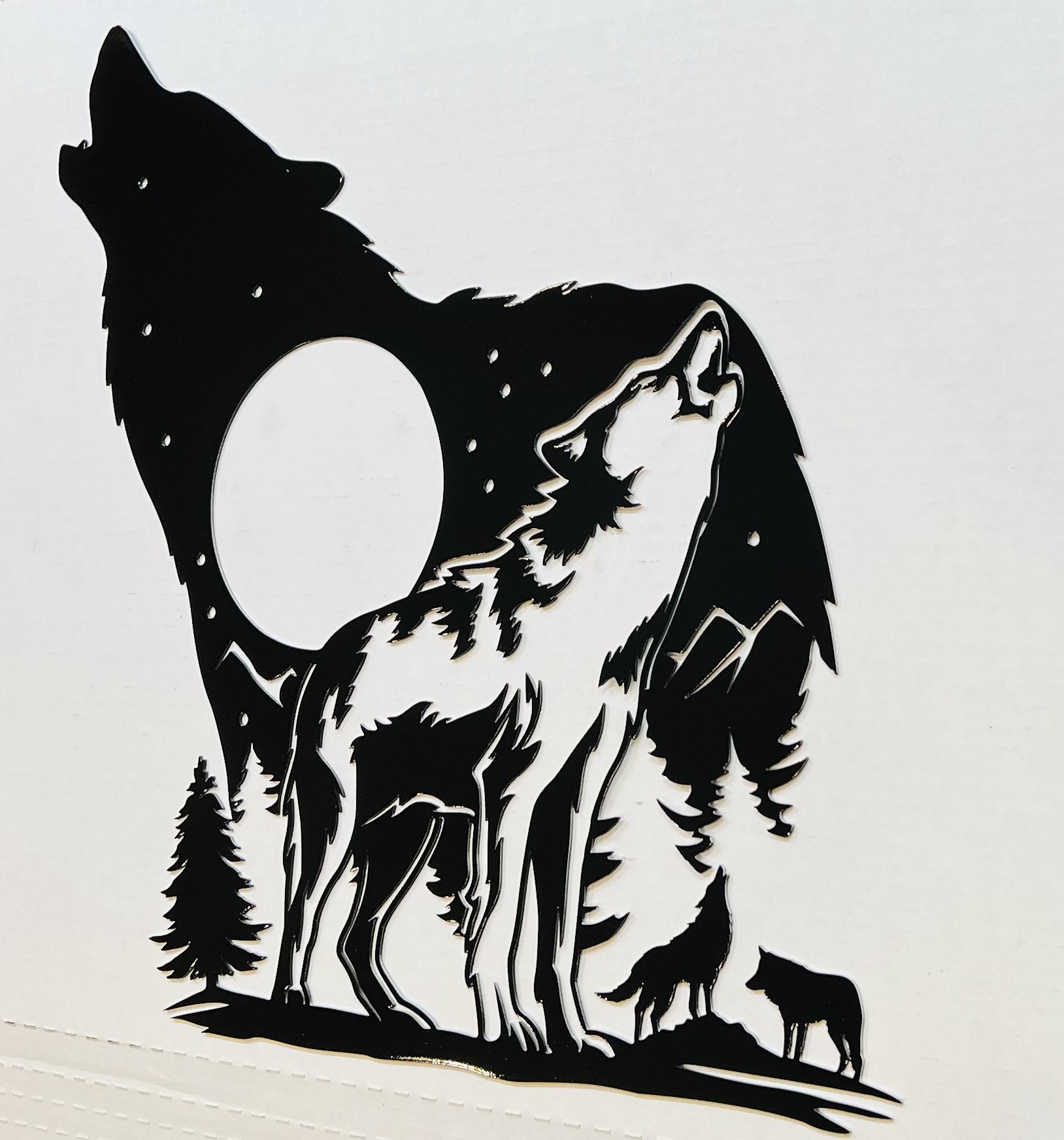 Metal Wolf & Mountain Wall Art, Wolf Art, Wolf Wall Decor, Metal Wolf