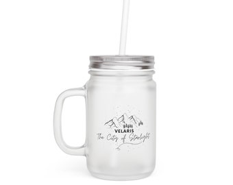 Velaris The City of Starlight Frosted Mason Jar