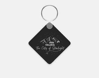 Velaris The City of Starlight Schlüsselanhänger (Quadratisch) Booktok Merch Sarah J Maas Inspiriert Leser Geschenkidee ACOTAR Crescent City Thron aus Glas