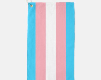 Toalha de golfe com a bandeira transgênero, orgulho, amor é amor, igualdade.
