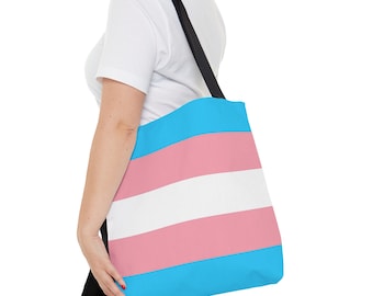 Transgender Flag Pride Tote Bag (AOP) Cute Gift Idea