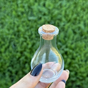 Glass Potion Bottles with Cork, Witchy Herb Jars (55ml) image 3