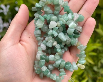 Green Aventurine Chip Beads – 33 Inch Strand, Jewelry Supply