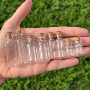 5 Pack Glass Bottle for Beads, Spells, Crafts with Cork Stopper, Wishing Bottle, Clear
