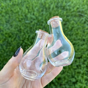 Glass Potion Bottles with Cork, Witchy Herb Jars (55ml) image 5