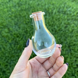 Glass Potion Bottles with Cork, Witchy Herb Jars (55ml) image 4