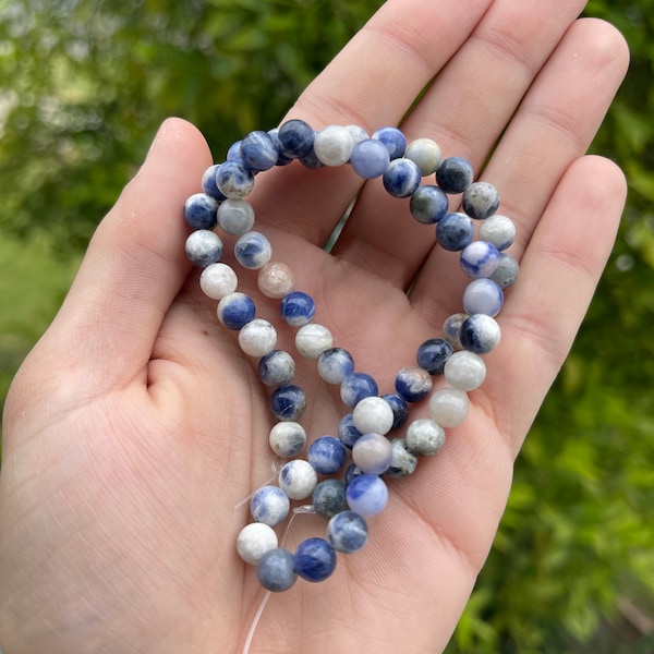 6-6.5 mm Genuine Sodalite Bead Strand Crystal Beads Gemstone Beads Stone Beads Blue Beads Round sodalite beads