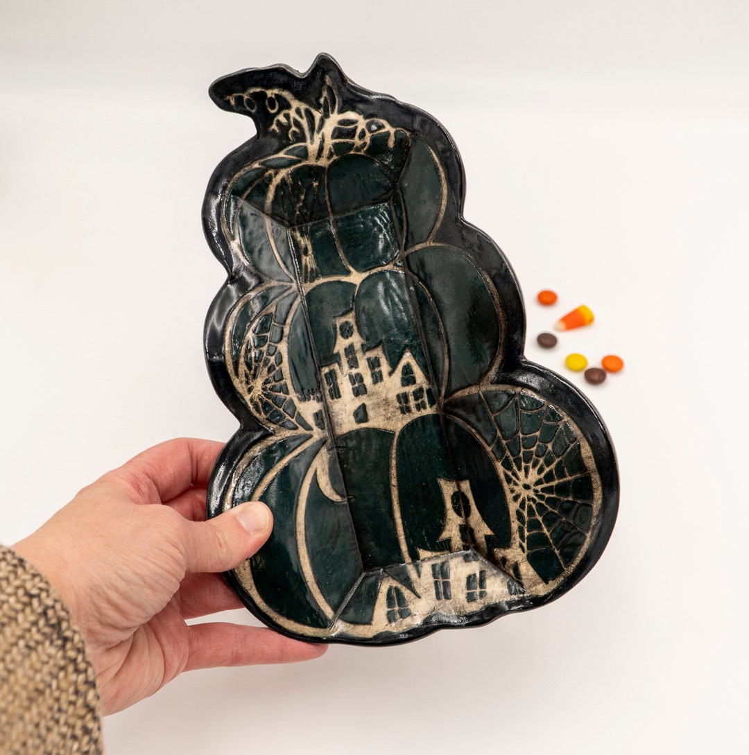 Pumpkin Candy Dish Halloween Serving Dish Spooky Season Etsy
