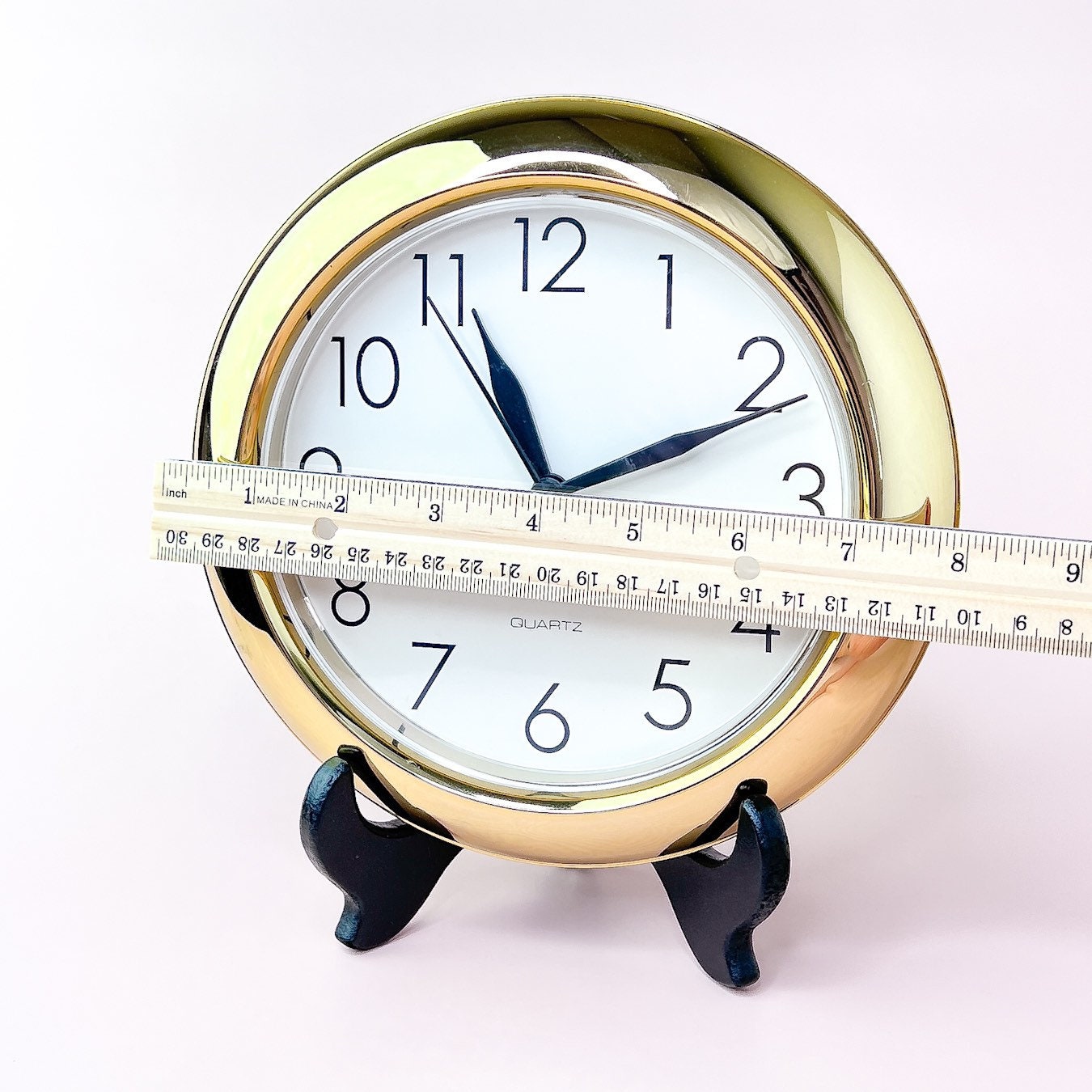 Vintage Quartz Clock Plastic Gold Battery Operated 8 Wall Etsy