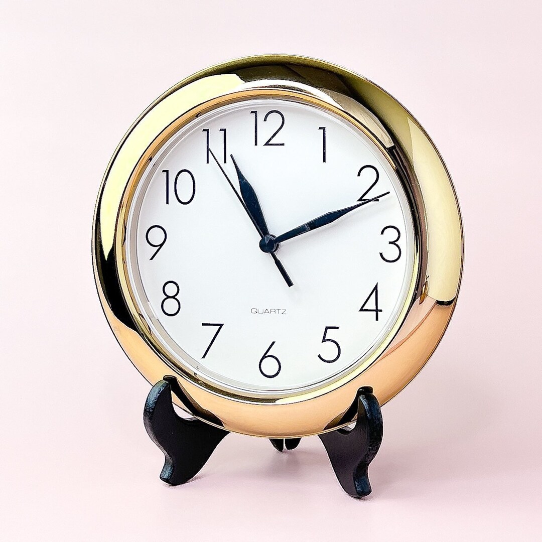 Vintage Quartz Clock Plastic Gold Battery Operated 8 Wall Etsy