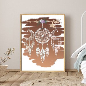 Digital Art Download Dreamcatcher, Printable Dreamcatcher Art, Dreamcatcher Painting, Boho Dreamcatcher, Pastel Wall Art, Nursery Art Print