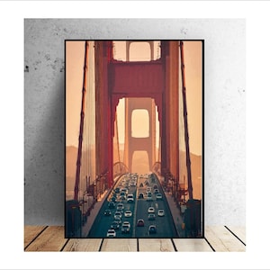 Watercolor Golden Gate Bridge Digital Print, Golden Gate Bridge Wall Art, Printable San Francisco Art Print, Digital San Francisco Wall Art