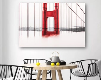 Digital Golden Gate Bridge Wall Art, Printable San Francisco Poster, Golden Gate Bridge Poster Art Print, Cityscape Wall Art Print Gallery