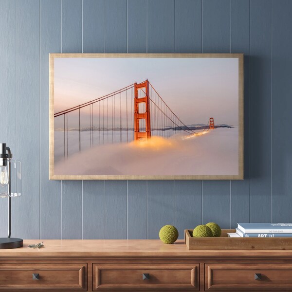 Golden Gate Bridge Wall Art Digital, Digital Golden Gate Bridge Art Print, San Francisco Wall Art Print, Golden Gate Bridge Print Download