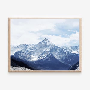Watercolor Mountain, Blue Mountain Wall Art, Nature Art Print, Mountain Wall Art Print, Printable Mountain Print, Digital Landscape Print