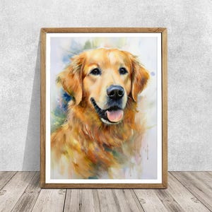 Pet Portrait, Dog Portrait, Pet Memorial, Pet Gift, Pet Lover Gift, Dog Painting, Gifts, Home Decor, Digital Art, Golden Retriever Print Art