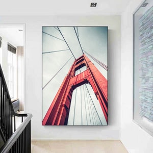Digital Golden Gate Bridge Wall Art, San Francisco Poster, Printable Golden Gate Bridge, Digital San Francisco Wall Art, Cityscape Art Print