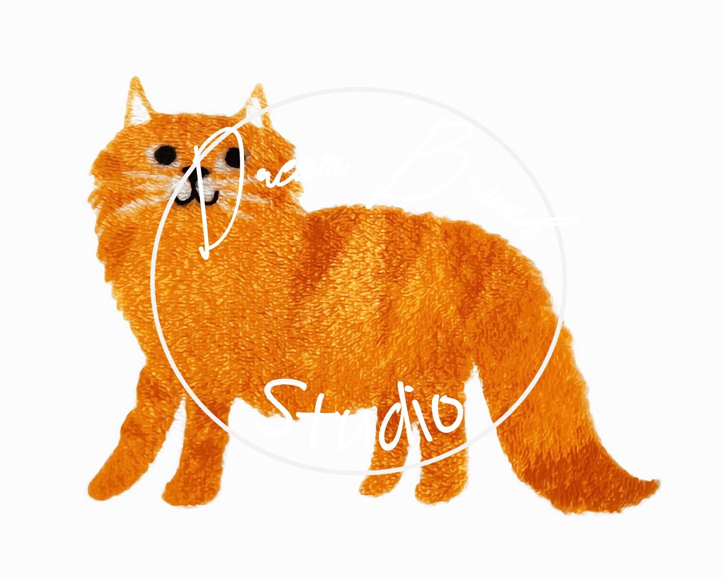 Cat Watercolor Print, Fluffy Watercolor Cat Print, Watercolor Cat Wall ...